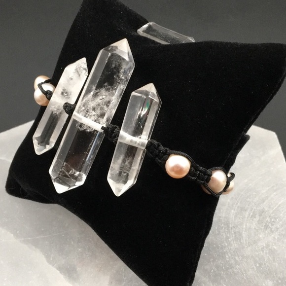 Double Terminate Crystal macramé Bracelet - Picture 8 of 10